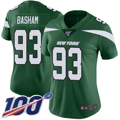 New York Jets Limited Green Women Tarell Basham Home Jersey NFL Football 93 100th Season Vapor Untouchable